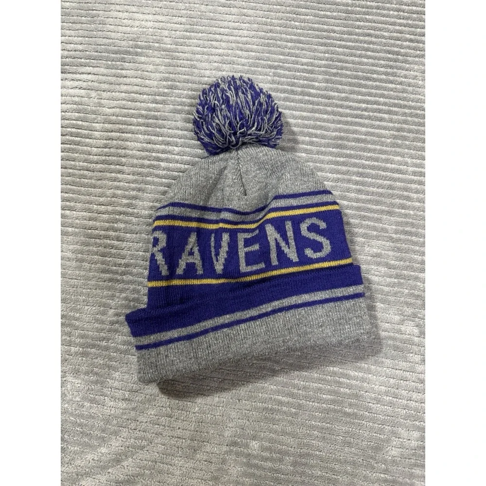Baltimore Ravens Gray And Purple Toggan-One Size Fits All-Embroidered Raven